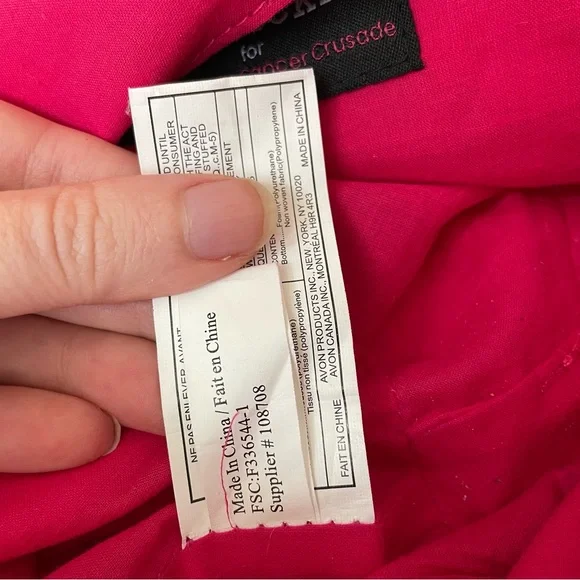 Marimekko Avon Breast Cancer Crusade Red/Pink Floral Tote Bag (Stained) - Picture 13 of 15